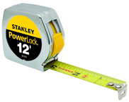 STANLEY® PowerLock® Metal Case Tape Measure 3/4" x 12' - Americas Industrial Supply