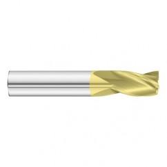 15/32 Dia. x 3 Overall Length 3-Flute Square End Solid Carbide SE End Mill-Round Shank-Center Cut-TiN - Americas Industrial Supply