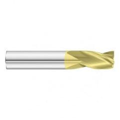 11/16 Dia. x 4 Overall Length 3-Flute Square End Solid Carbide SE End Mill-Round Shank-Center Cut-TiN - Americas Industrial Supply
