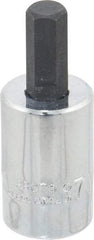 Proto - 3/8" Drive, 7mm Hex Bit Socket - 1-49/64" OAL, 3/4" Bit Length - Americas Industrial Supply