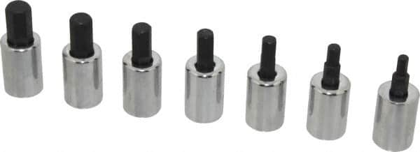 Proto - 7 Piece 3/8" Drive Metric Hex Bit Socket Set - 4 to 10mm Hex - Americas Industrial Supply
