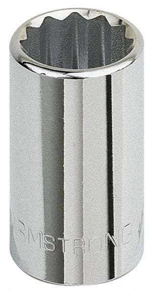 Armstrong - 9/32", 1/4" Drive, Standard Hand Socket - 12 Points, 15/16" OAL - Americas Industrial Supply