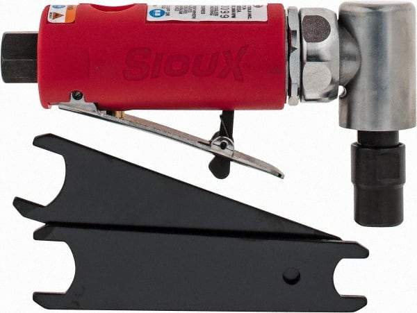 Sioux Tools - 1/4" Collet, Angle Handle, Straight Air Die Grinder - 20,000 RPM, Front Exhaust, 16 CFM, 0.3 hp, 6.21 bar, 1/4 NPT - Americas Industrial Supply