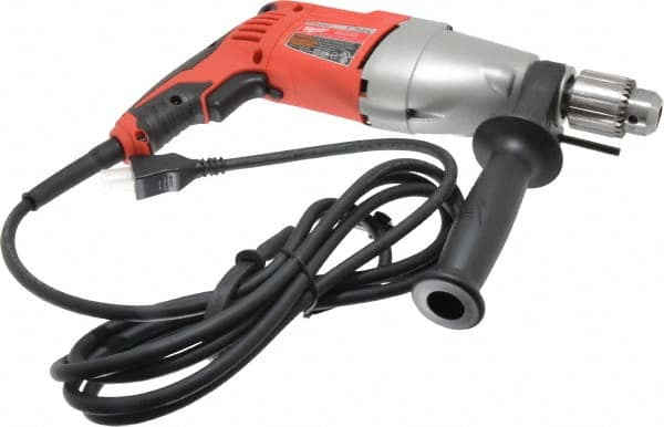 Milwaukee Tool - 120 Volt 1/2" Keyed Chuck Electric Hammer Drill - 0 to 20,000 & 0 to 40,000 BPM, 0 to 1,350 & 0 to 2,500 RPM, Reversible - Americas Industrial Supply