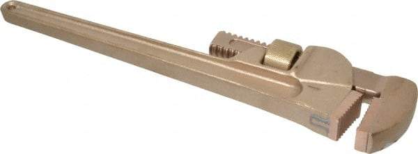 Ampco - 14" Bronze Straight Pipe Wrench - 1-1/2" Pipe Capacity - Americas Industrial Supply