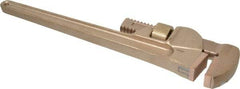 Ampco - 14" Bronze Straight Pipe Wrench - 1-1/2" Pipe Capacity - Americas Industrial Supply