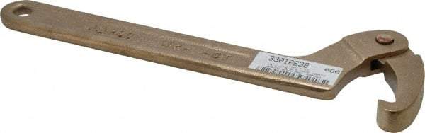 Ampco - 4-1/2" to 6-3/8" Capacity, Nonsparking Hook Wrench - 12" OAL - Americas Industrial Supply