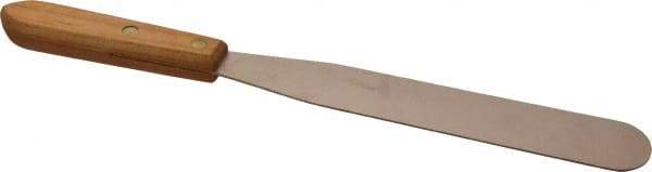 Ampco - 1-1/2" Wide Nickel Copper Spatula - Stiff, Wood Handle, 14" OAL - Americas Industrial Supply