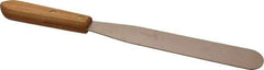 Ampco - 1-1/2" Wide Nickel Copper Spatula - Stiff, Wood Handle, 14" OAL - Americas Industrial Supply