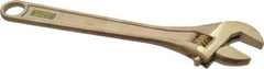 Ampco - 1-5/16" Jaw Capacity, 10" Nonsparking Adjustable Wrench - Aluminum Bronze, Plain Finish - Americas Industrial Supply