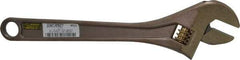 Ampco - 1-1/2" Jaw Capacity, 12" Nonsparking Adjustable Wrench - Aluminum Bronze, Plain Finish - Americas Industrial Supply