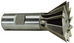 Keo - 1-3/8" Diam x 3/8" Width of Cut, 45° Included Angle, High Speed Steel Dovetail Cutter - 5/8" Shank Diam, 1-15/16" Shank Length, 2-7/8" Overall Length, Weldon Flat, Uncoated - Americas Industrial Supply