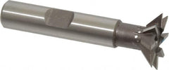 Keo - 3/4" Diam x 3/16" Width of Cut, 45° Included Angle, High Speed Steel Dovetail Cutter - 3/8" Shank Diam, 1-9/16" Shank Length, 2-1/8" Overall Length, Weldon Flat, Uncoated - Americas Industrial Supply