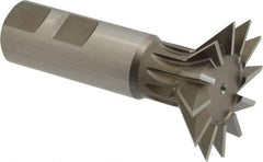 Keo - 1-7/8" Diam x 1/2" Width of Cut, 45° Included Angle, High Speed Steel Dovetail Cutter - 7/8" Shank Diam, 2-1/32" Shank Length, 3-1/4" Overall Length, Weldon Flat, Uncoated - Americas Industrial Supply