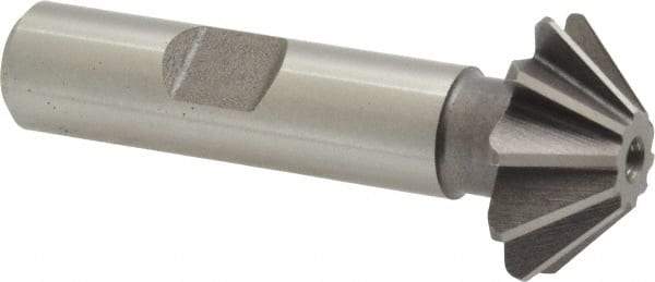 Keo - 1" Diam x 5/16" Width of Cut, 45° Included Angle, Shank Connection, High Speed Steel Single Angle Cutter - 1/2" Shank Diam, 2-1/2" Overall Length, Right Hand Cut, Uncoated - Americas Industrial Supply