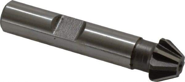 Keo - 1/2" Diam x 7/32" Width of Cut, 60° Included Angle, Shank Connection, High Speed Steel Single Angle Cutter - 3/8" Shank Diam, 2-1/8" Overall Length, Right Hand Cut, Uncoated - Americas Industrial Supply