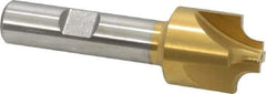 Keo - 3/16" Radius, 7/8" Mill Diam, 4 Flute High Speed Steel Corner Rounding End Mill - Single End, TiN Finish, 3/8" Tip Diam, 2-15/16" OAL, 1/2" Shank Diam - Americas Industrial Supply