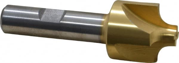Keo - 1/4" Radius, 1" Mill Diam, 4 Flute High Speed Steel Corner Rounding End Mill - Single End, TiN Finish, 3/8" Tip Diam, 3" OAL, 1/2" Shank Diam - Americas Industrial Supply