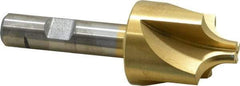 Keo - 3/8" Radius, 1-1/4" Mill Diam, 4 Flute High Speed Steel Corner Rounding End Mill - Single End, TiN Finish, 3/8" Tip Diam, 3-1/2" OAL, 1/2" Shank Diam - Americas Industrial Supply