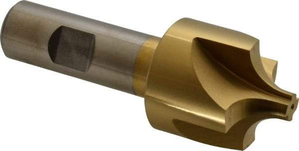 Keo - 7/16" Radius, 1-3/8" Mill Diam, 4 Flute High Speed Steel Corner Rounding End Mill - Single End, TiN Finish, 3/8" Tip Diam, 3-3/4" OAL, 3/4" Shank Diam - Americas Industrial Supply
