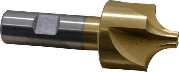 Keo - 1/2" Radius, 1-1/2" Mill Diam, 4 Flute High Speed Steel Corner Rounding End Mill - Single End, TiN Finish, 3/8" Tip Diam, 3-7/8" OAL, 3/4" Shank Diam - Americas Industrial Supply