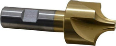 Keo - 1/2" Radius, 1-1/2" Mill Diam, 4 Flute High Speed Steel Corner Rounding End Mill - Single End, TiN Finish, 3/8" Tip Diam, 3-7/8" OAL, 3/4" Shank Diam - Americas Industrial Supply