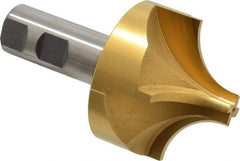 Keo - 1" Radius, 2-3/4" Mill Diam, 4 Flute High Speed Steel Corner Rounding End Mill - Single End, TiN Finish, 5/8" Tip Diam, 4-3/4" OAL, 1" Shank Diam - Americas Industrial Supply