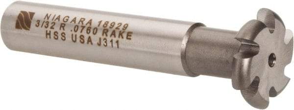 Keo - 3/32" Radius, 3/16" Circle Diam, 7/8" Cutter Diam, Shank Connection, Convex Radius Cutter - 1/2" Shank Diam, 3" OAL, High Speed Steel, Uncoated, 6 Teeth, Weldon Flat - Americas Industrial Supply