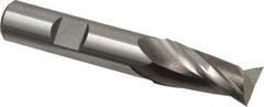 Niagara Cutter - 9/16", 1-1/8" LOC, 1/2" Shank Diam, 3-1/8" OAL, 2 Flute, Cobalt Square End Mill - Single End, Uncoated, Spiral Flute, 30° Helix, Centercutting, Right Hand Cut, Right Hand Flute, Series SP205 - Americas Industrial Supply