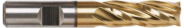 Niagara Cutter - 2", 2" LOC, 1-1/4" Shank Diam, 4-1/2" OAL, 6 Flute, Cobalt Square End Mill - Single End, Uncoated, Spiral Flute, 30° Helix, Centercutting, Right Hand Cut, Right Hand Flute, Series SPC408 - Americas Industrial Supply