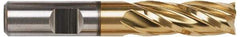 Niagara Cutter - 2", 2" LOC, 1-1/4" Shank Diam, 4-1/2" OAL, 6 Flute, Cobalt Square End Mill - Single End, Uncoated, Spiral Flute, 30° Helix, Centercutting, Right Hand Cut, Right Hand Flute, Series SPC408 - Americas Industrial Supply