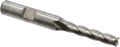 Niagara Cutter - 1/4", 1-1/4" LOC, 3/8" Shank Diam, 3-1/16" OAL, 4 Flute, Cobalt Square End Mill - Single End, Uncoated, Spiral Flute, 30° Helix, Centercutting, Right Hand Cut, Right Hand Flute, Series SPC408 - Americas Industrial Supply