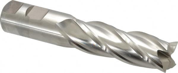 Niagara Cutter - 1", 3" LOC, 1" Shank Diam, 5-1/2" OAL, 4 Flute, Cobalt Square End Mill - Single End, Uncoated, Spiral Flute, 30° Helix, Centercutting, Right Hand Cut, Right Hand Flute, Series SPC408 - Americas Industrial Supply