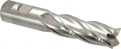 Niagara Cutter - 1", 3" LOC, 1" Shank Diam, 5-1/2" OAL, 4 Flute, Cobalt Square End Mill - Single End, Uncoated, Spiral Flute, 30° Helix, Centercutting, Right Hand Cut, Right Hand Flute, Series SPC408 - Americas Industrial Supply