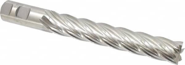 Niagara Cutter - 1", 6" LOC, 1" Shank Diam, 8-1/2" OAL, 6 Flute, Cobalt Square End Mill - Single End, Uncoated, Spiral Flute, 30° Helix, Centercutting, Right Hand Cut, Right Hand Flute, Series SPC408 - Americas Industrial Supply