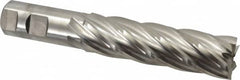 Niagara Cutter - 1-1/8", 4" LOC, 1" Shank Diam, 6-1/2" OAL, 6 Flute, Cobalt Square End Mill - Single End, Uncoated, Spiral Flute, 30° Helix, Centercutting, Right Hand Cut, Right Hand Flute, Series SPC408 - Americas Industrial Supply