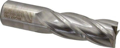 Niagara Cutter - 1-1/4", 3" LOC, 1-1/4" Shank Diam, 5-1/2" OAL, 4 Flute, Cobalt Square End Mill - Single End, Uncoated, Spiral Flute, 30° Helix, Centercutting, Right Hand Cut, Right Hand Flute, Series SPC408 - Americas Industrial Supply