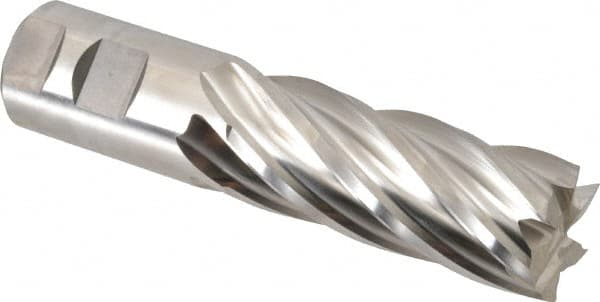 Niagara Cutter - 1-1/4", 3" LOC, 1-1/4" Shank Diam, 5-1/2" OAL, 6 Flute, Cobalt Square End Mill - Single End, Uncoated, Spiral Flute, 30° Helix, Centercutting, Right Hand Cut, Right Hand Flute, Series SPC408 - Americas Industrial Supply