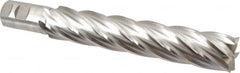 Niagara Cutter - 1-1/2", 8" LOC, 1-1/4" Shank Diam, 10-1/2" OAL, 6 Flute, Cobalt Square End Mill - Single End, Uncoated, Spiral Flute, 30° Helix, Centercutting, Right Hand Cut, Right Hand Flute, Series SPC408 - Americas Industrial Supply
