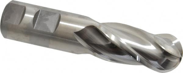 Niagara Cutter - 1" Diam, 2" LOC, 4 Flute Cobalt Ball End Mill - Uncoated, Single End, 4-1/2" OAL, 1" Shank Diam, Spiral Flute - Americas Industrial Supply