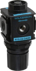 Wilkerson - 1/2 NPT Port, Zinc Common-P1 Regulator - 3 to 60 psi Range, 300 Max psi Supply Pressure, 1/4" Gauge Port Thread, 2.36" Wide x 5.4" High - Americas Industrial Supply
