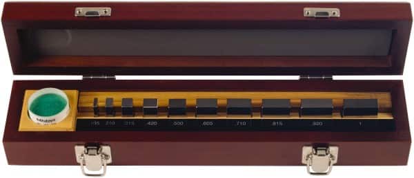 Mitutoyo - 10 Piece, 0.105 to 1", Grade 0, Steel Gage Block Set - Rectangular - Americas Industrial Supply