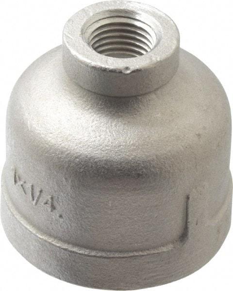 Merit Brass - 1 x 1/4" Grade 304 Stainless Steel Pipe Reducer Coupling - FNPT x FNPT End Connections, 150 psi - Americas Industrial Supply