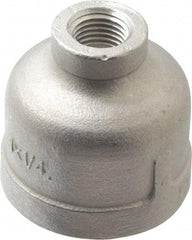 Merit Brass - 1 x 1/4" Grade 304 Stainless Steel Pipe Reducer Coupling - FNPT x FNPT End Connections, 150 psi - Americas Industrial Supply