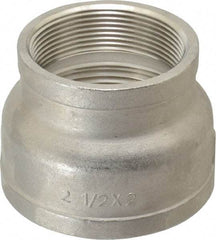 Merit Brass - 2-1/2 x 2" Grade 304 Stainless Steel Pipe Reducer Coupling - FNPT x FNPT End Connections, 150 psi - Americas Industrial Supply