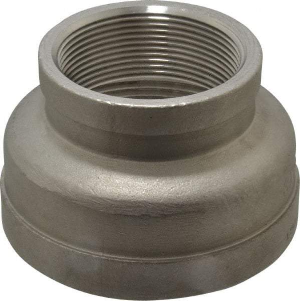 Merit Brass - 3 x 2" Grade 304 Stainless Steel Pipe Reducer Coupling - FNPT x FNPT End Connections, 150 psi - Americas Industrial Supply