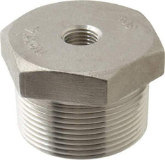 Merit Brass - 1-1/2 x 1/4" Grade 304 Stainless Steel Pipe Hex Bushing - MNPT x FNPT End Connections, 150 psi - Americas Industrial Supply