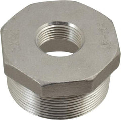 Merit Brass - 2 x 3/4" Grade 304 Stainless Steel Pipe Hex Bushing - MNPT x FNPT End Connections, 150 psi - Americas Industrial Supply