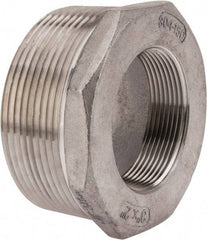 Merit Brass - 3 x 2" Grade 304 Stainless Steel Pipe Hex Bushing - MNPT x FNPT End Connections, 150 psi - Americas Industrial Supply