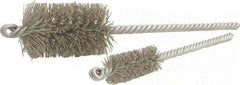 Brush Research Mfg. - 1.135" Diam Helical Nylon Tube Brush - Double Spiral, 0.022" Filament Diam, 2" Brush Length, 8" OAL, 0.31" Diam Steel Shank - Americas Industrial Supply